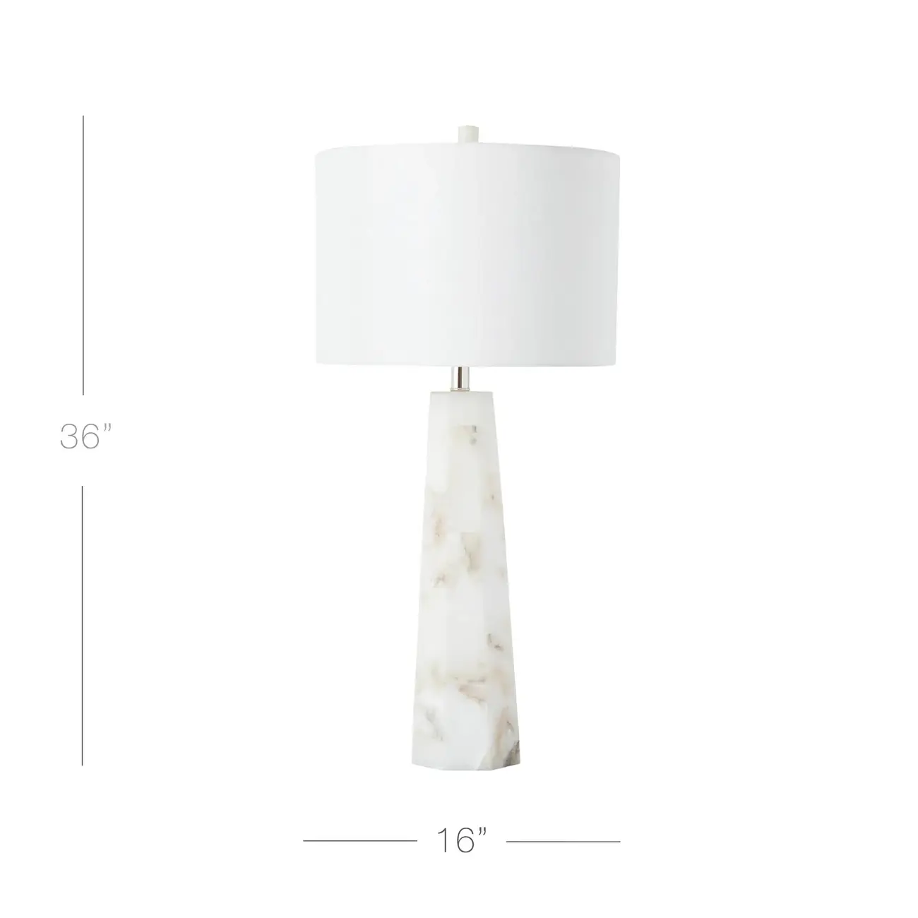Modern Marble Alabaster Table Lamp with Linen Shade