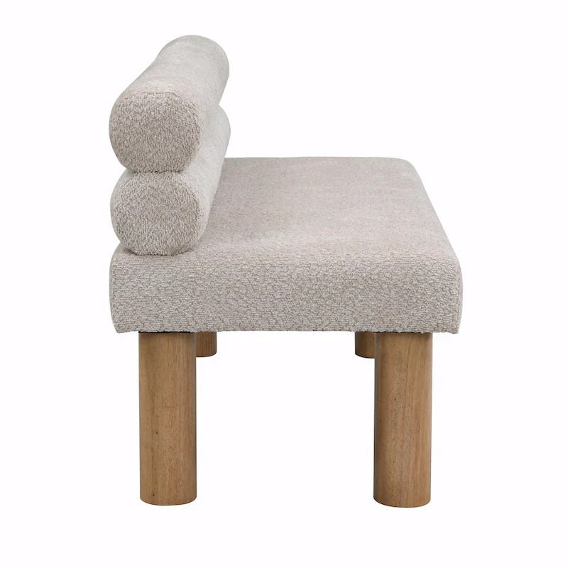 Upholstered Dining Bench with Wooden Legs