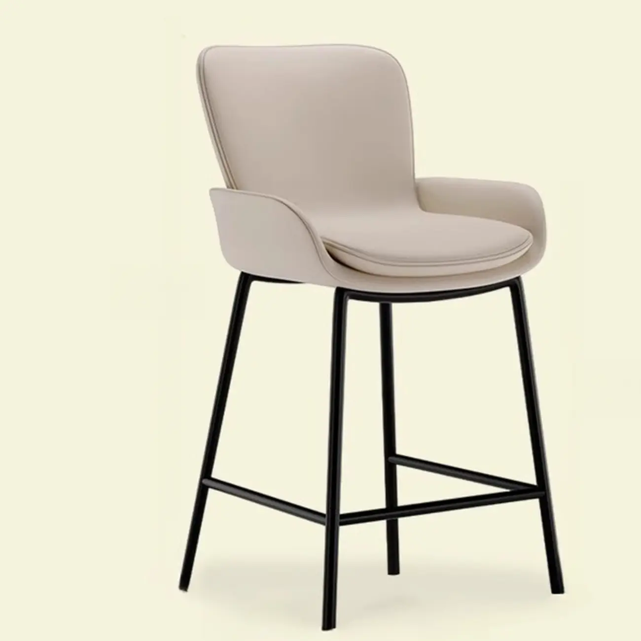 Coffee Bucket Four Legs Leather Counter Bar Stools