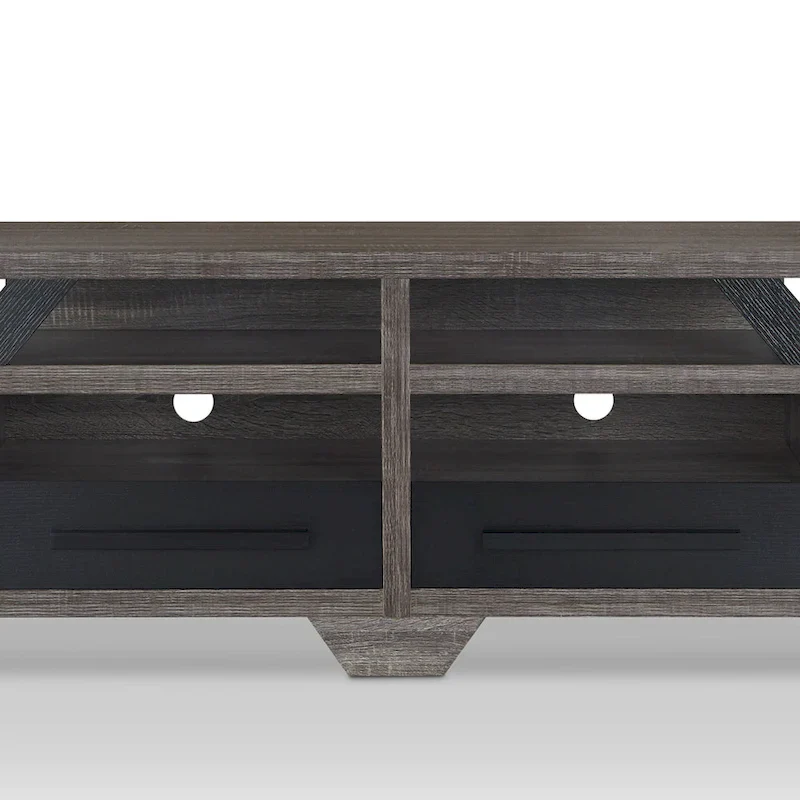 DH BASIC Modern Gray 82 Wide Open Shelf Tiered TV Stand by Denhour