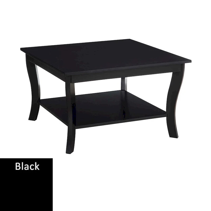Square Coffee Table with Bottom Shelf