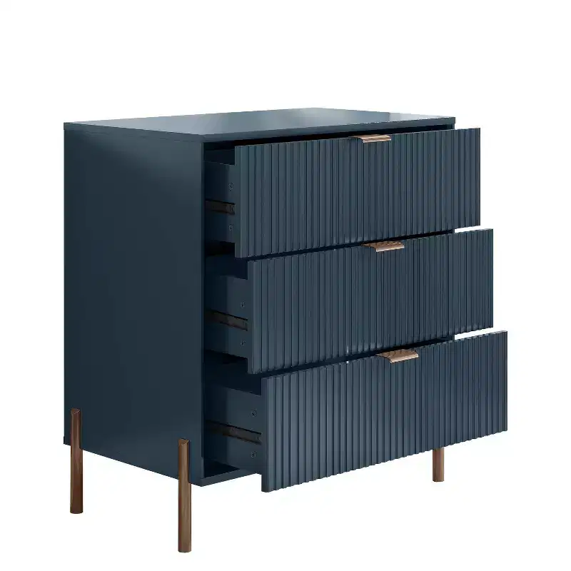 Festivo 4pc Modern Elegance Bedroom Chest and 6 Drawer Dresser and 3 Drawer Nightstands Set