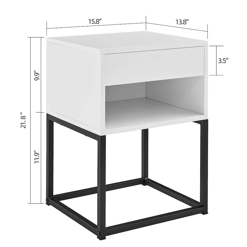 Simple End Table with Drawer and Shelf – Versatile Accent Table for Any Room