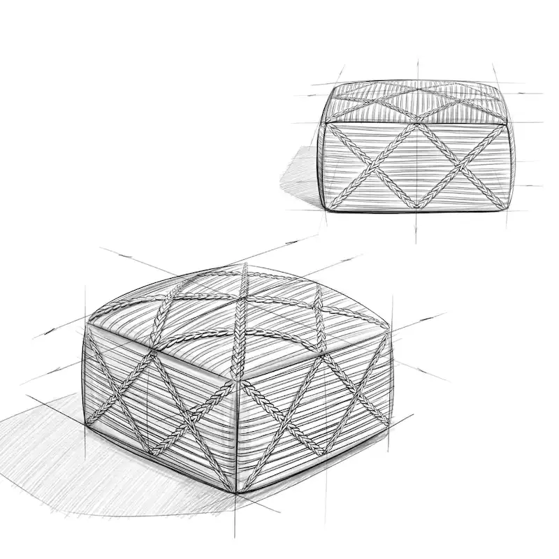 WYNDENHALL Woodley Square Pouf