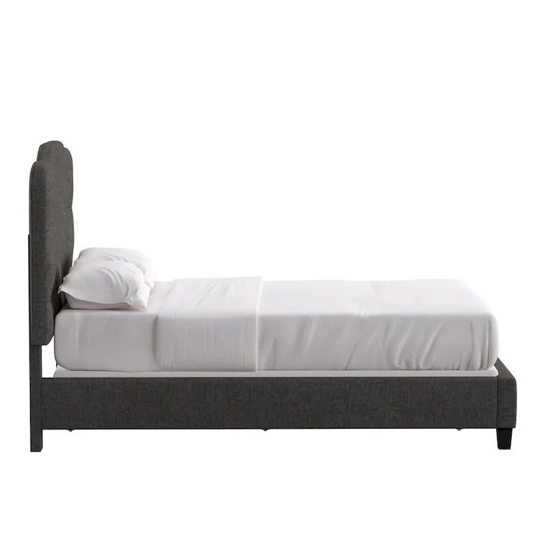 Upholstered Bed with Adjustable Headboard