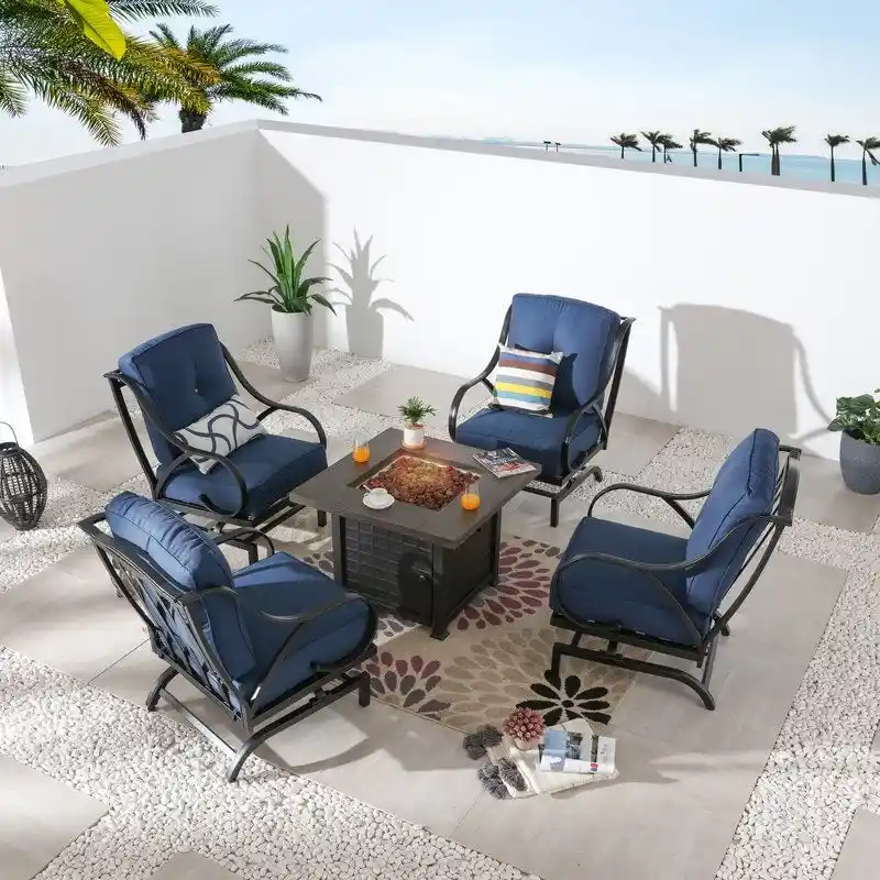 Patio Festival 5-Piece Outdoor Firepit Conversation Set