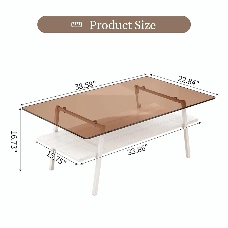 38.58  Rectangle Coffee Table with Modern Design