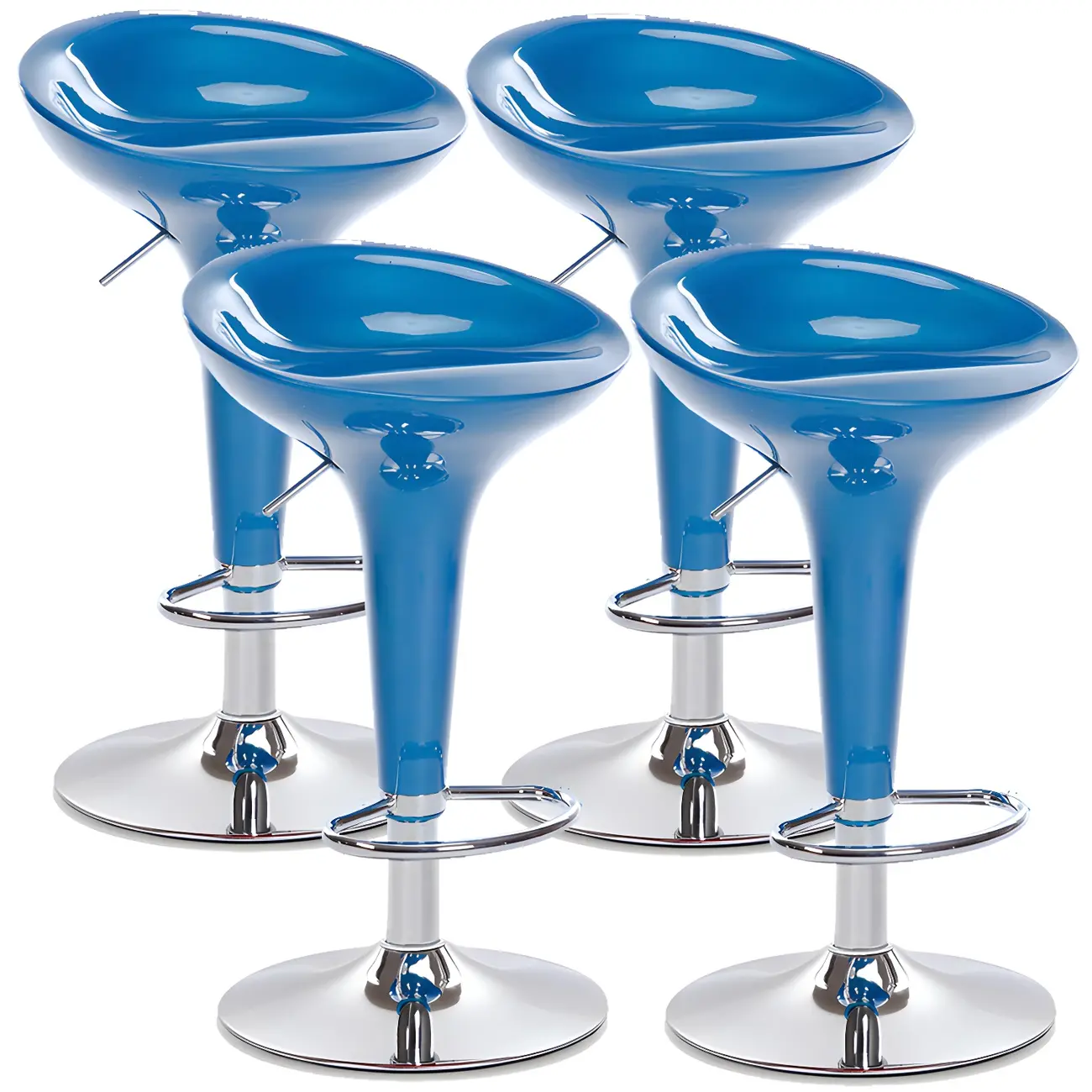 Plastic Chrome Swivel Bar Stool Height Adjustable