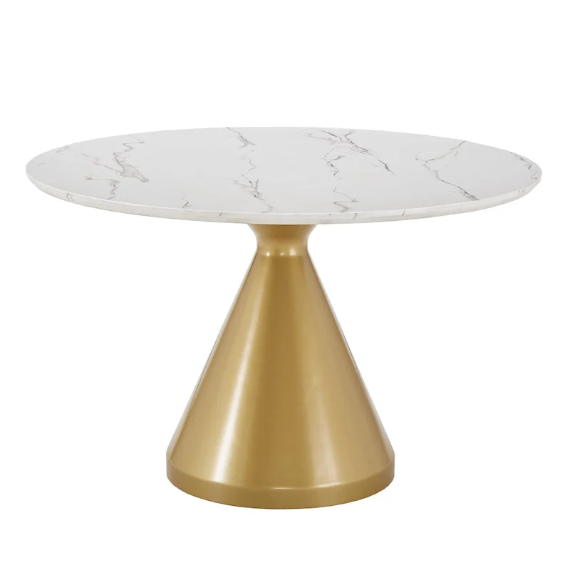 Darcy 46 Wide Faux Marble Round Dining Table by iNSPIRE Q Bold