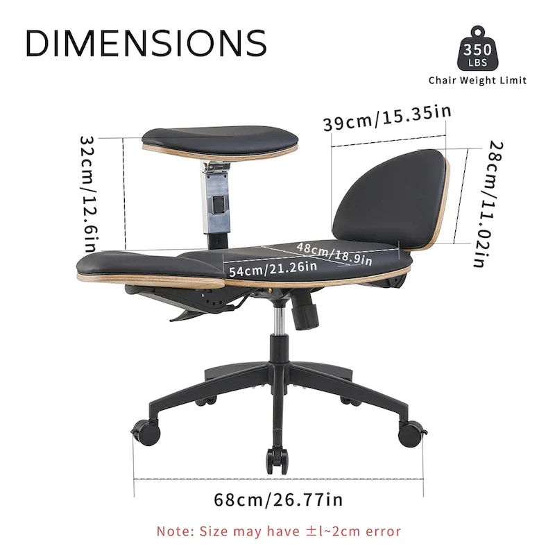 Black Ergonomic Adjustable Meditation Chair Multi-Position Home Office Chair