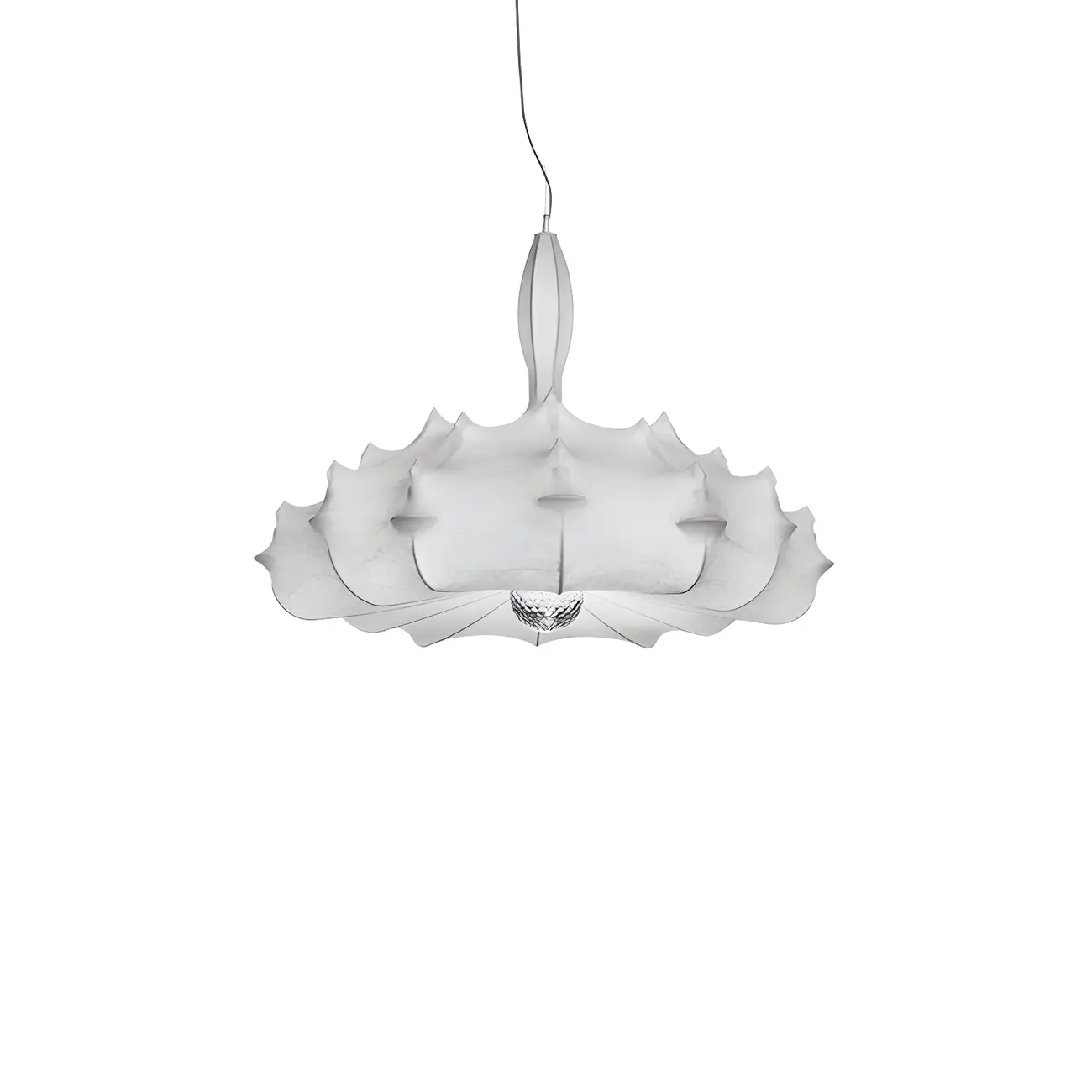Modern White Flower-Shaped Drum Chandelier Height Adjustable
