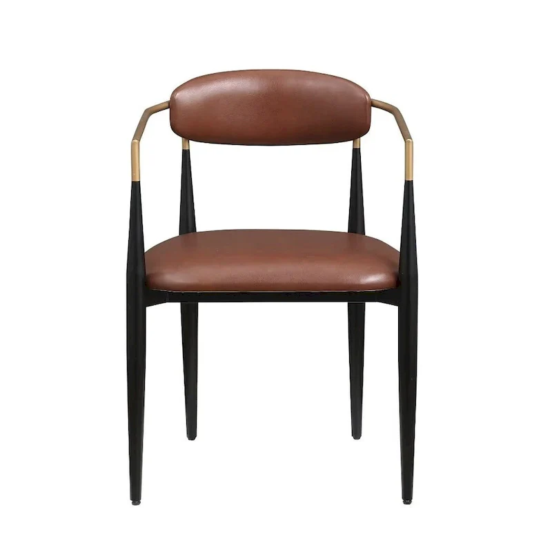 Boucle Upholstered Dining Chair with Metal Frame