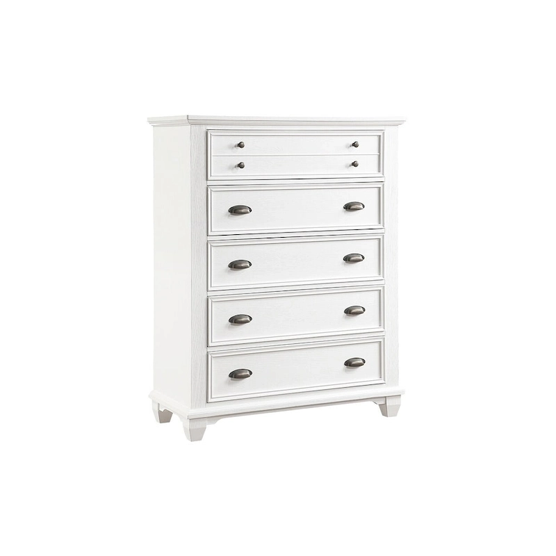 Leo 6 Piece White Modern Panel Bedroom Set