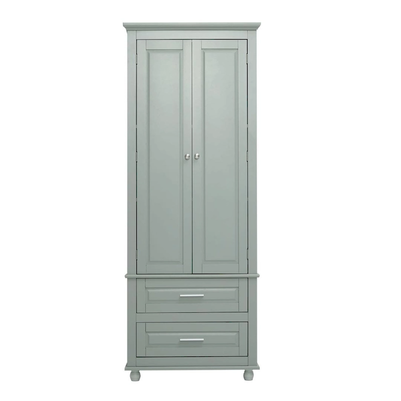 Tall Storage Cabinet with Two Drawers for Bathroom/Office