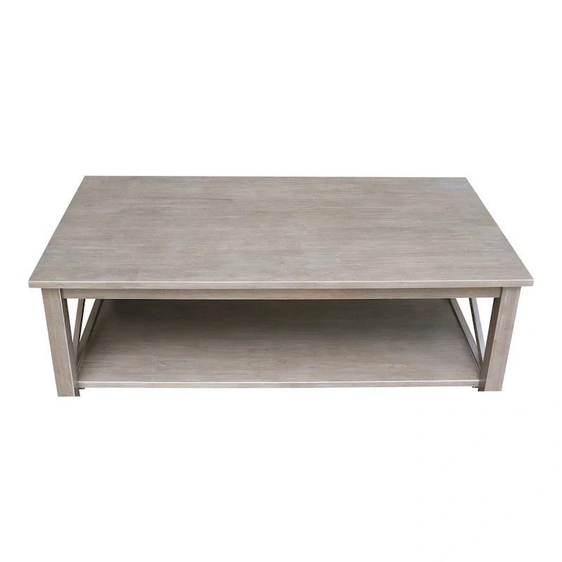 Solid Hardwood Coffee Table - Unfinished, White, Washed Gray Taupe, Espresso - Multi-Person Use