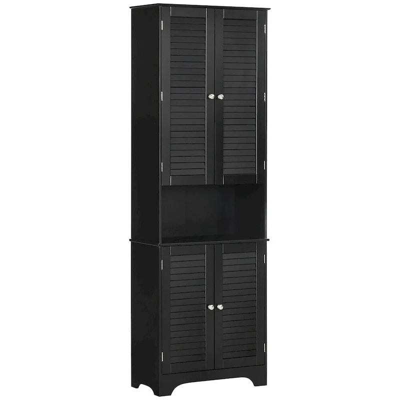 Tall Narrow Bathroom Storage Cabinet w/Doors and Shelf Adjustability