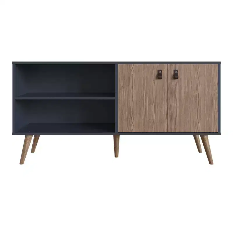 Amber Faux Leather Handles TV Stand for TVs up to 50 - Manhattan Comfort