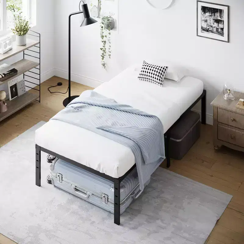 Karl Home 14 inch Height Twin Size Bed Frames Heavy Duty, Metal Platform Bed No Box Spring Needed