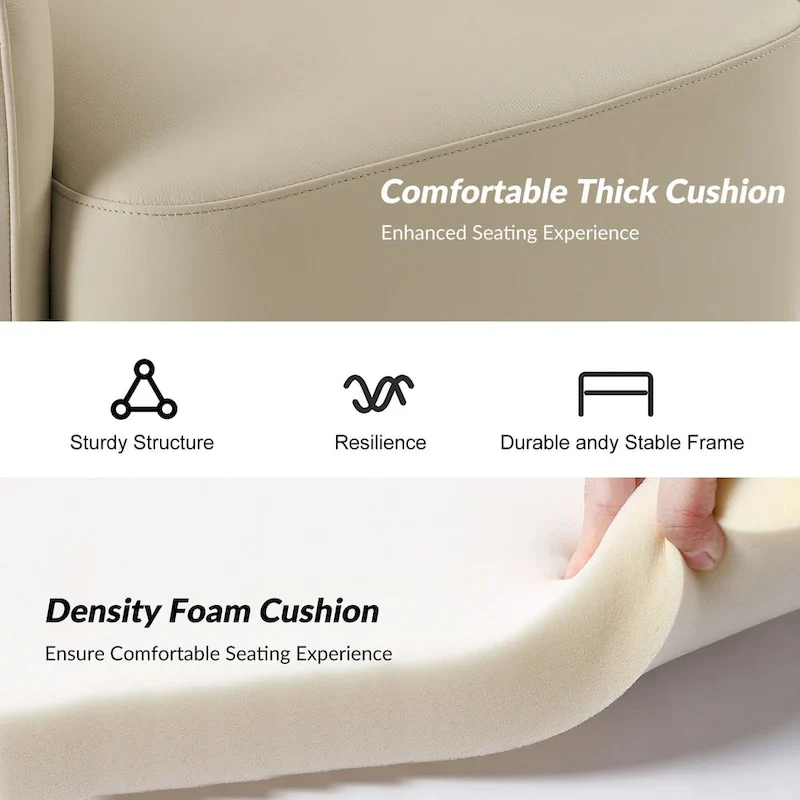 Raphael Modern Swivel Genuine Leather Barrel Chair