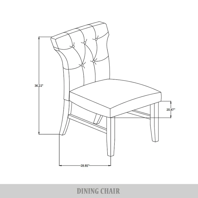 Button-Tufted Dining Chair - Red/Blue/Dark Grey - Single