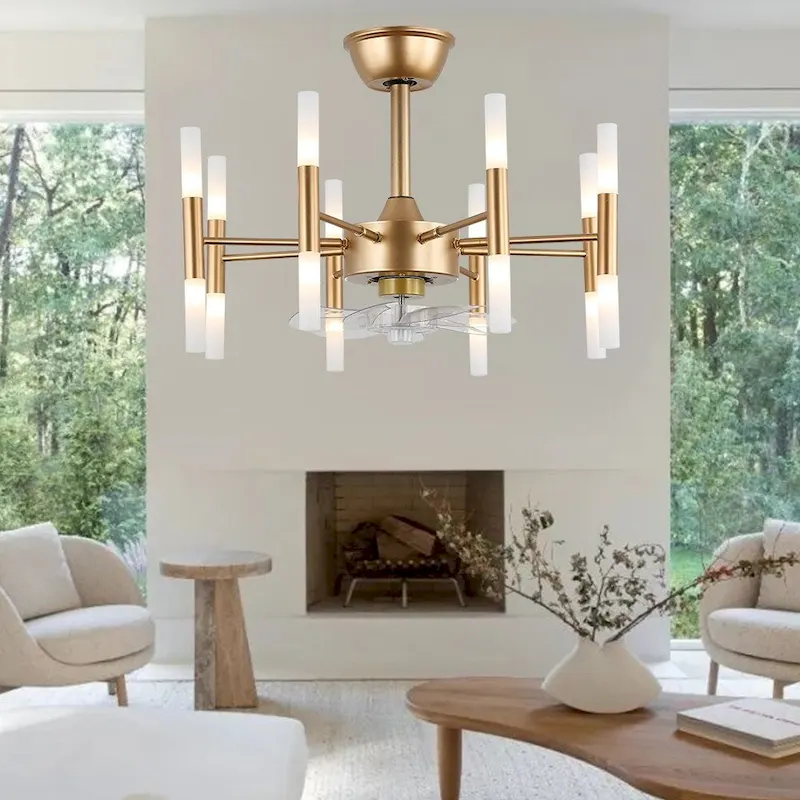 Oaks Aura Farrel 23 in.Indoor French Gold Luxury Ceiling Fan with Lights, 6-Speed Reversible Quiet DC Motor Ceiling Fan w/Remote