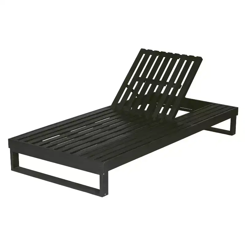 Christopher Knight Home Hudson Patio Modern Acacia Wood 4-Position Adjustable Chaise Lounge with Cushion