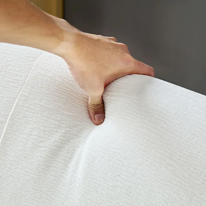 Modern Curved Shaped Sofa Upholstered 4-Seat Fabric Sofa Couch