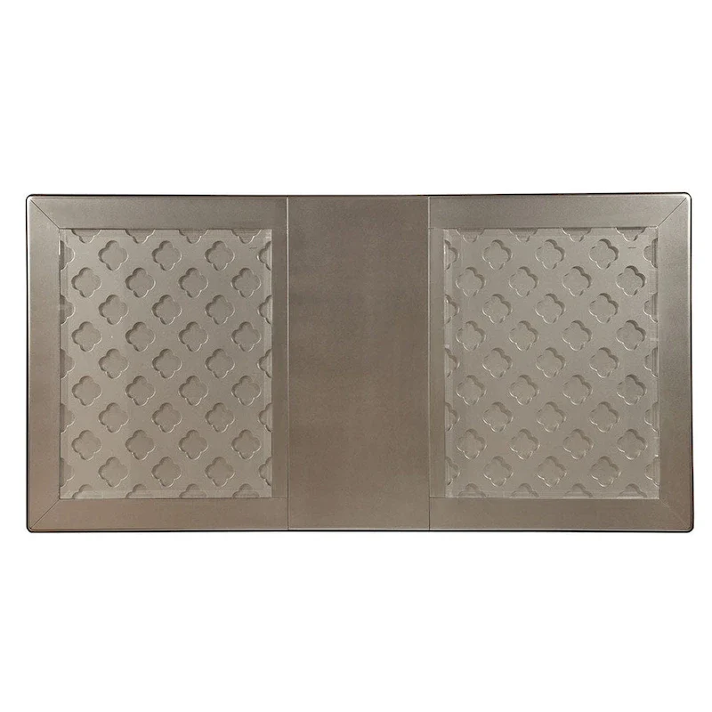 Tily Glam Gold Faux Leather Tufted 9-Piece Dining Table with Leaf Set by Furniture of America