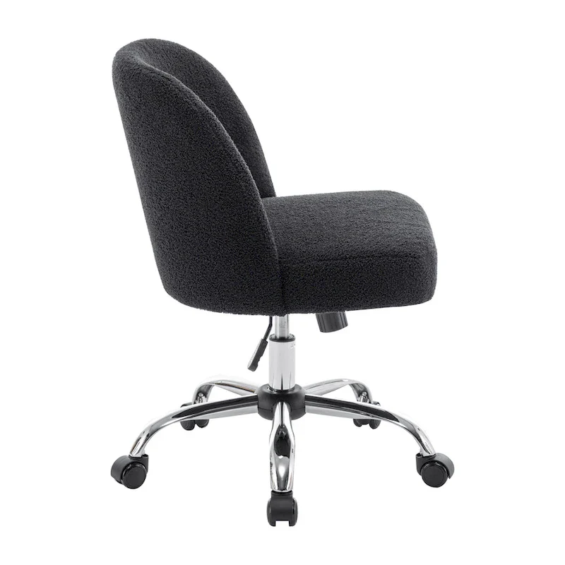 Peli Sherpa Fabric Armless Office Chair with Steel Roller Casters