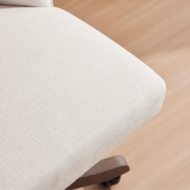 Home Computer Office Chair with Wheels Adjustable Height, Linen Fabric Upholstered Chair Swivel