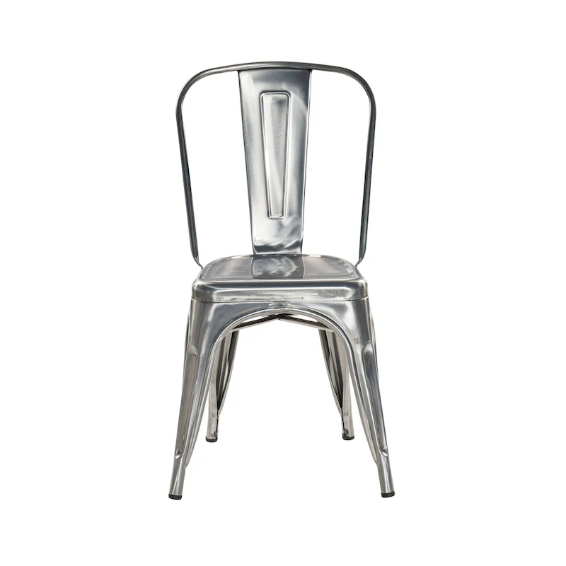 Gunmetal Metal Dining Chairs, Set of 4