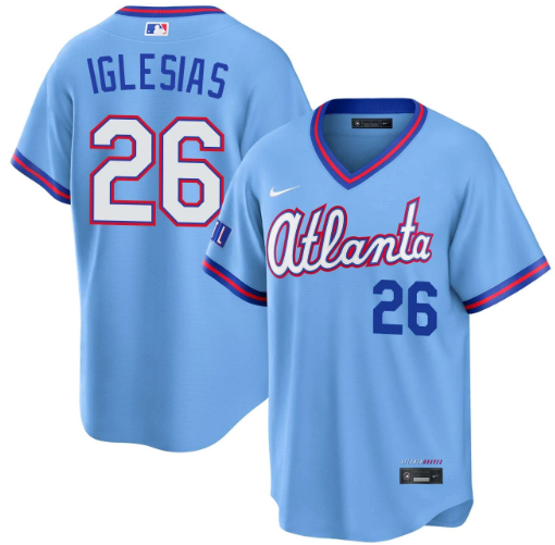 Raisel Iglesias Atlanta Braves Powder Blue 2026 City Connect Stadium Jersey