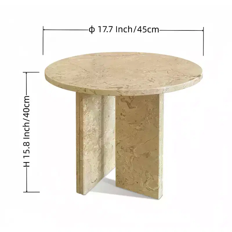 Christopher Knight Home Moira Unique Veining Natural Marble Round Coffee Table with Solid Slab Base