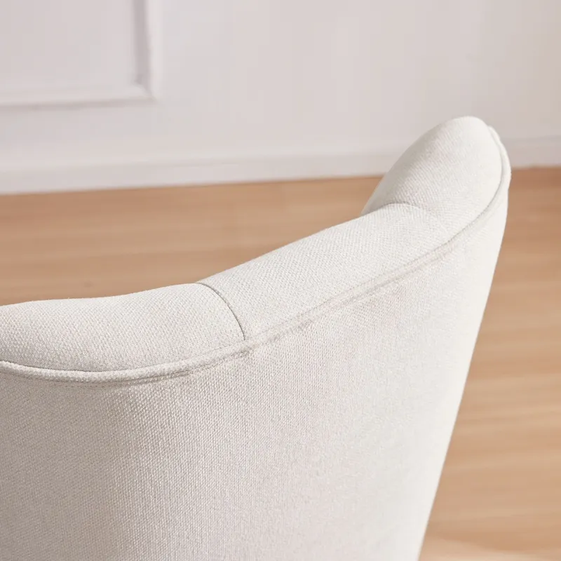 Home Computer Office Chair with Wheels Adjustable Height, Linen Fabric Upholstered Chair Swivel