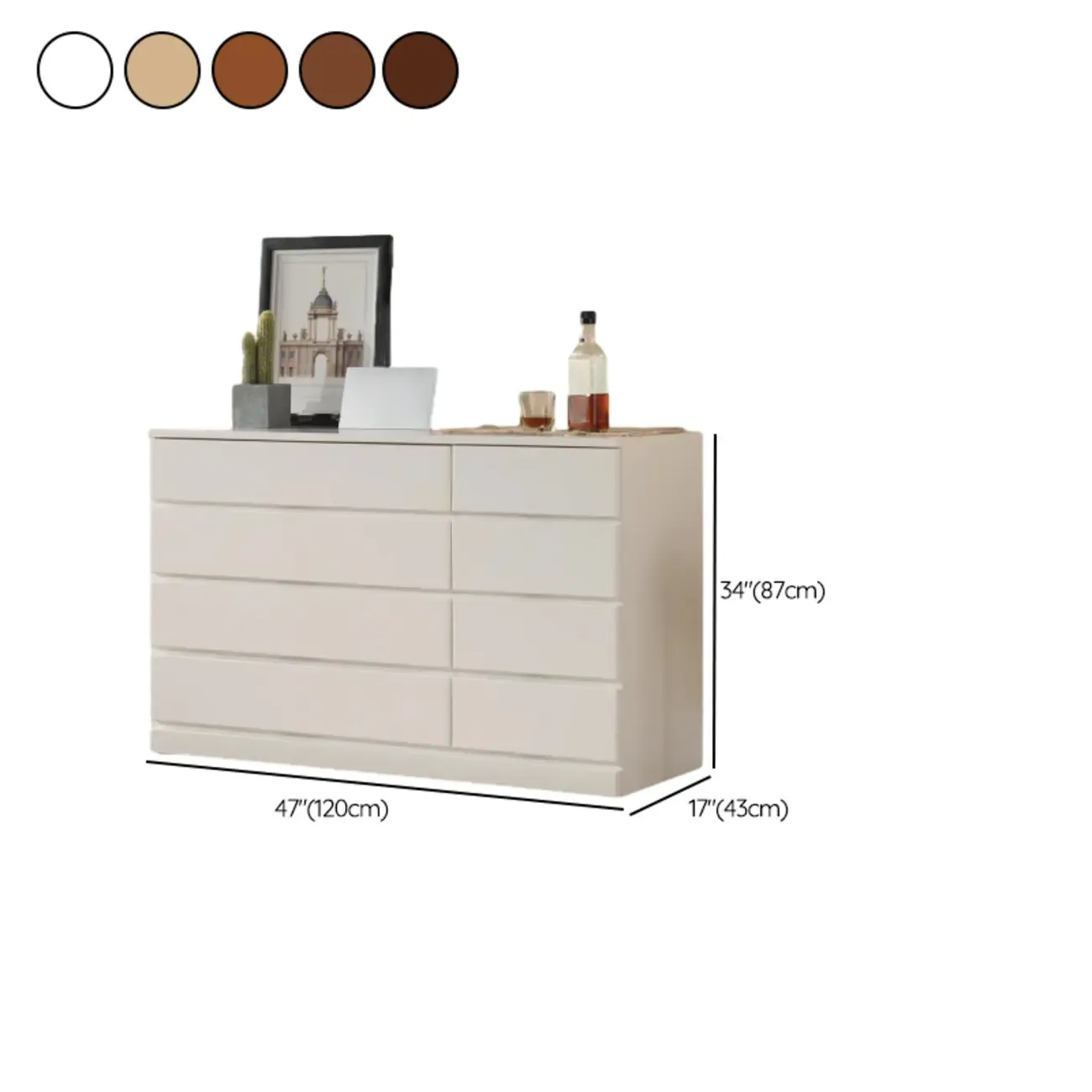 Classic Wooden Double Dressers with 7-Drawer