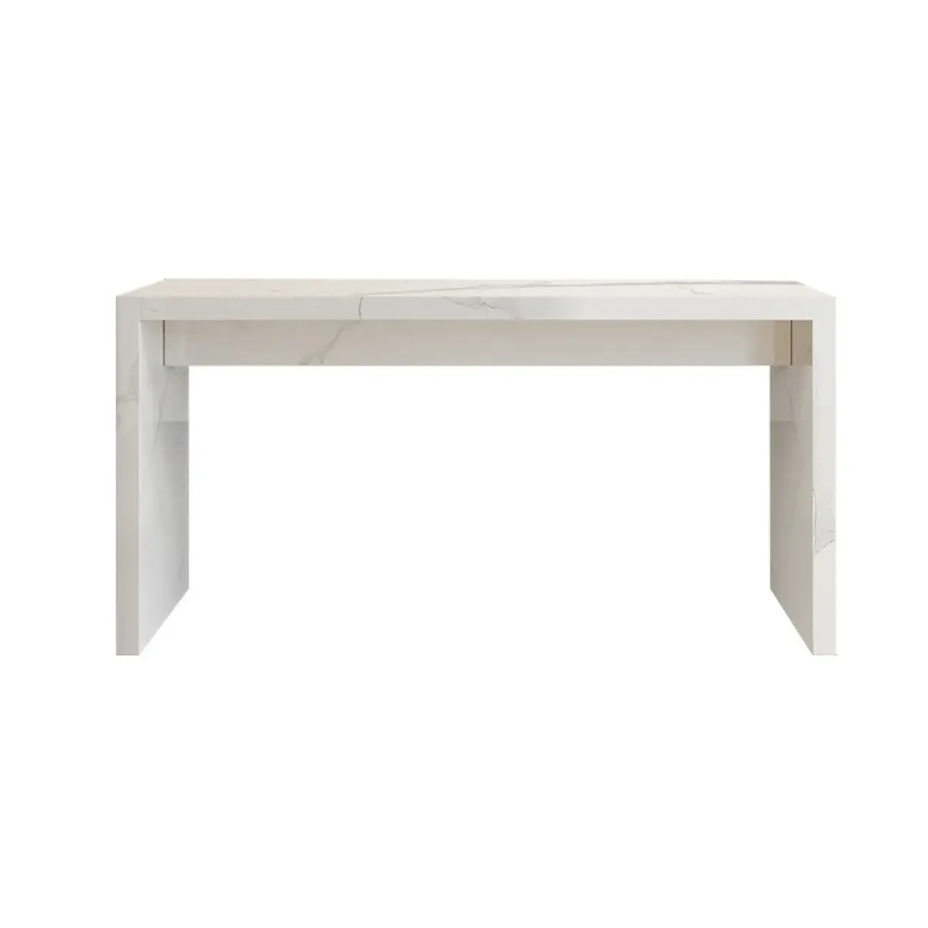 Minimalist Rectangular Off-White Marble Bar Tables