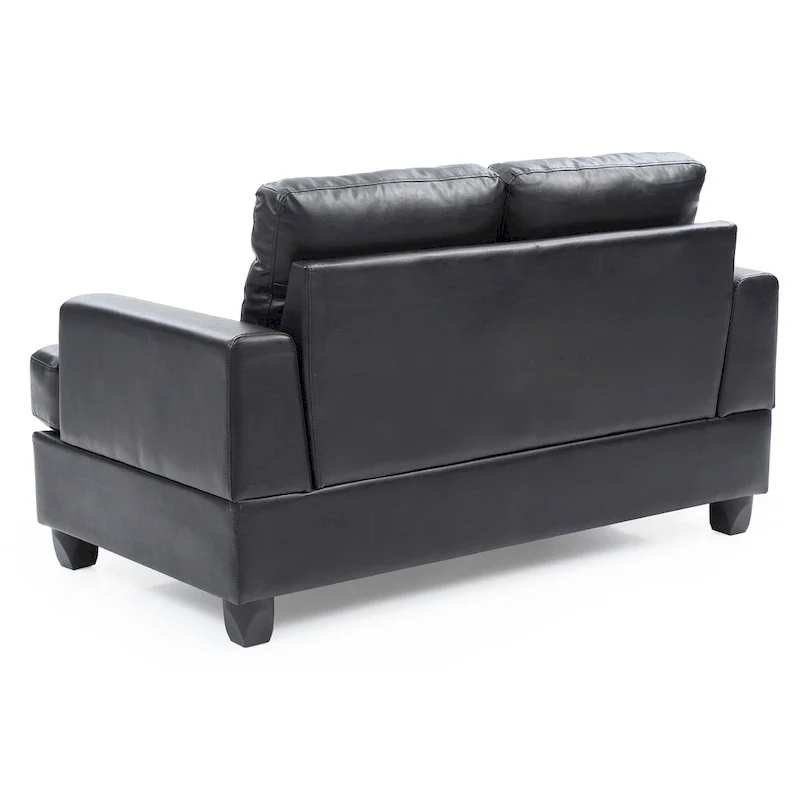 Sandridge 58 in. W Flared Arm Faux Leather Straight Sofa - 34L x 58W x 36H
