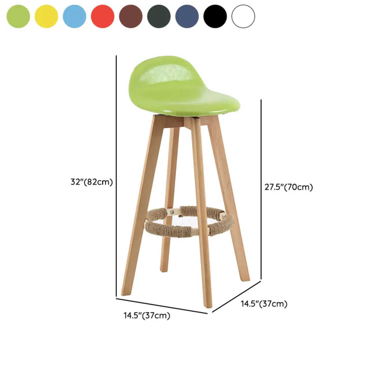 Scandinavian Wood Plush Seat Comfy Design Bar Stool