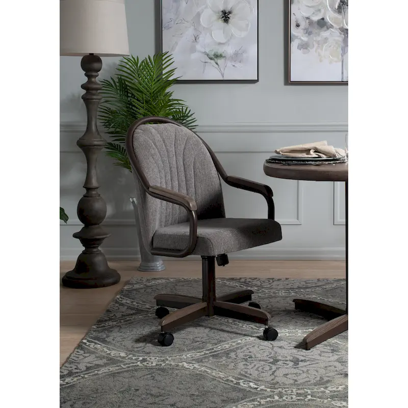 Casual Dining Cushion Swivel-and-Tilt Rolling Caster Chair