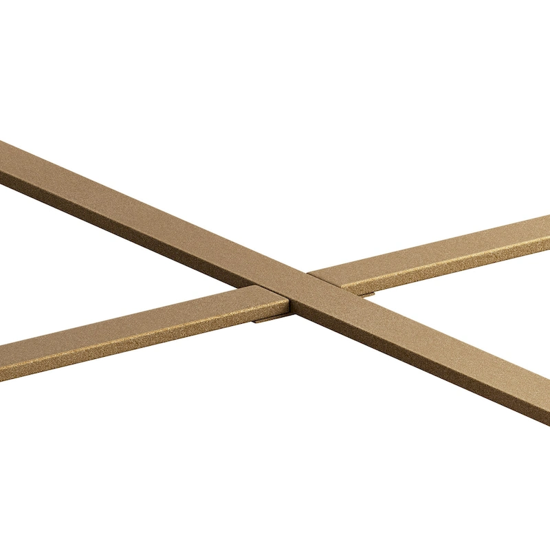 33.86  Modern Retro Splicing Wooden Round Coffee Table with Cross Legs Base