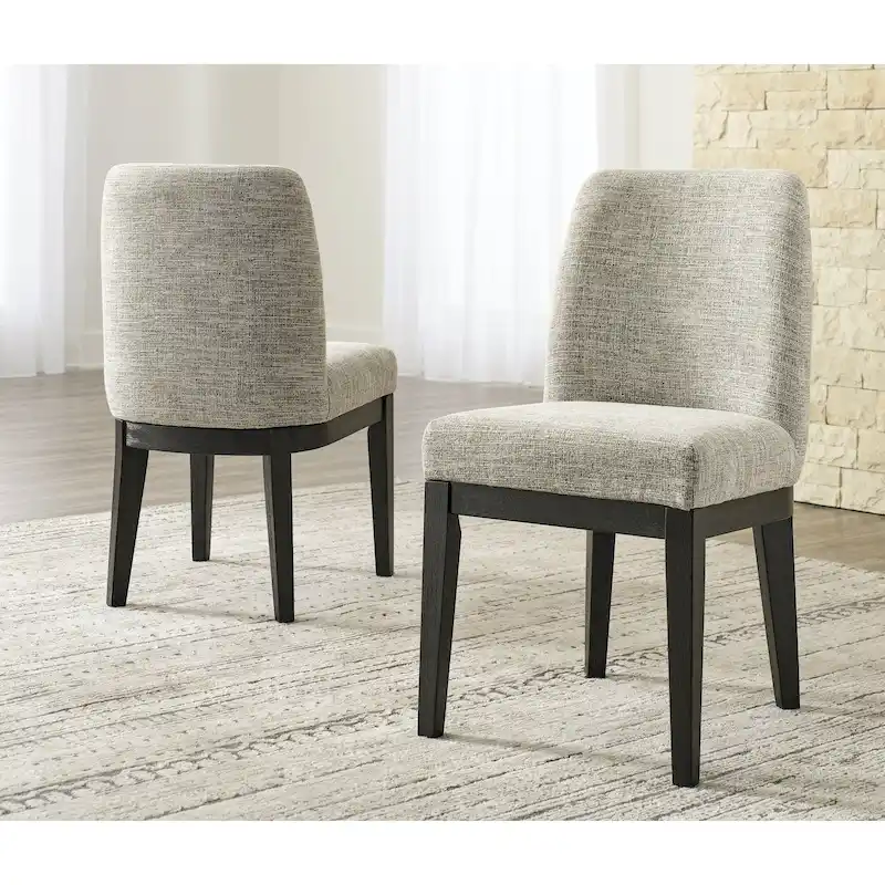 Dark Brown Dining Upholstered Side Chair, Set of 2 - 20.5 W x 24 D x 35.5 H