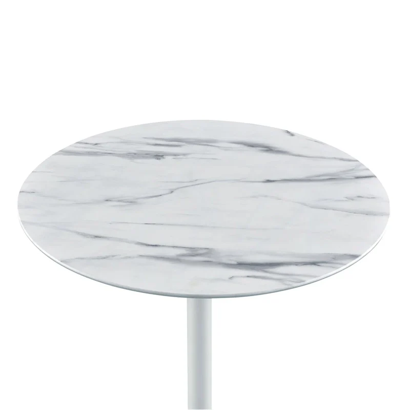 End Table with Height Adjustable Marble Textured Top