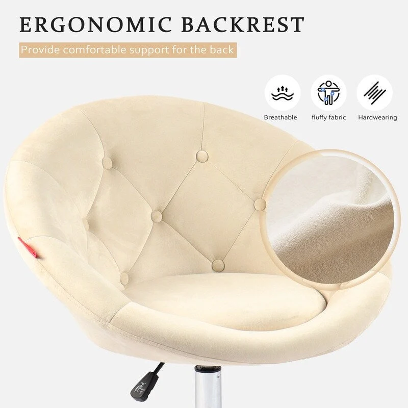 VANITII Accent Chair Swivel Vanity Chair Office Desk Chair Modern Height Adjustable Pink/Grey/White