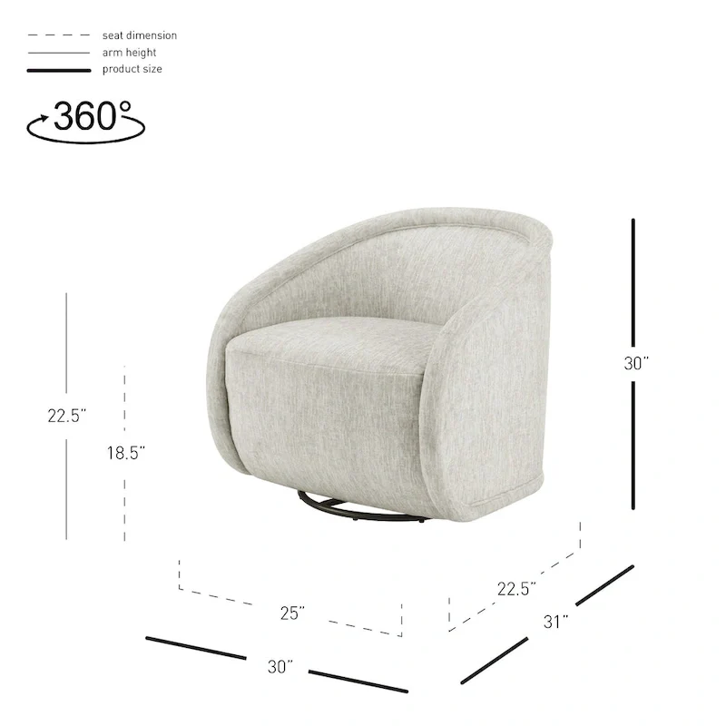 Margareth Fabric Swivel Accent Arm Chair