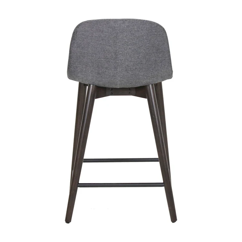 Upholstered Solid Wood Counter Stool With Footrest by