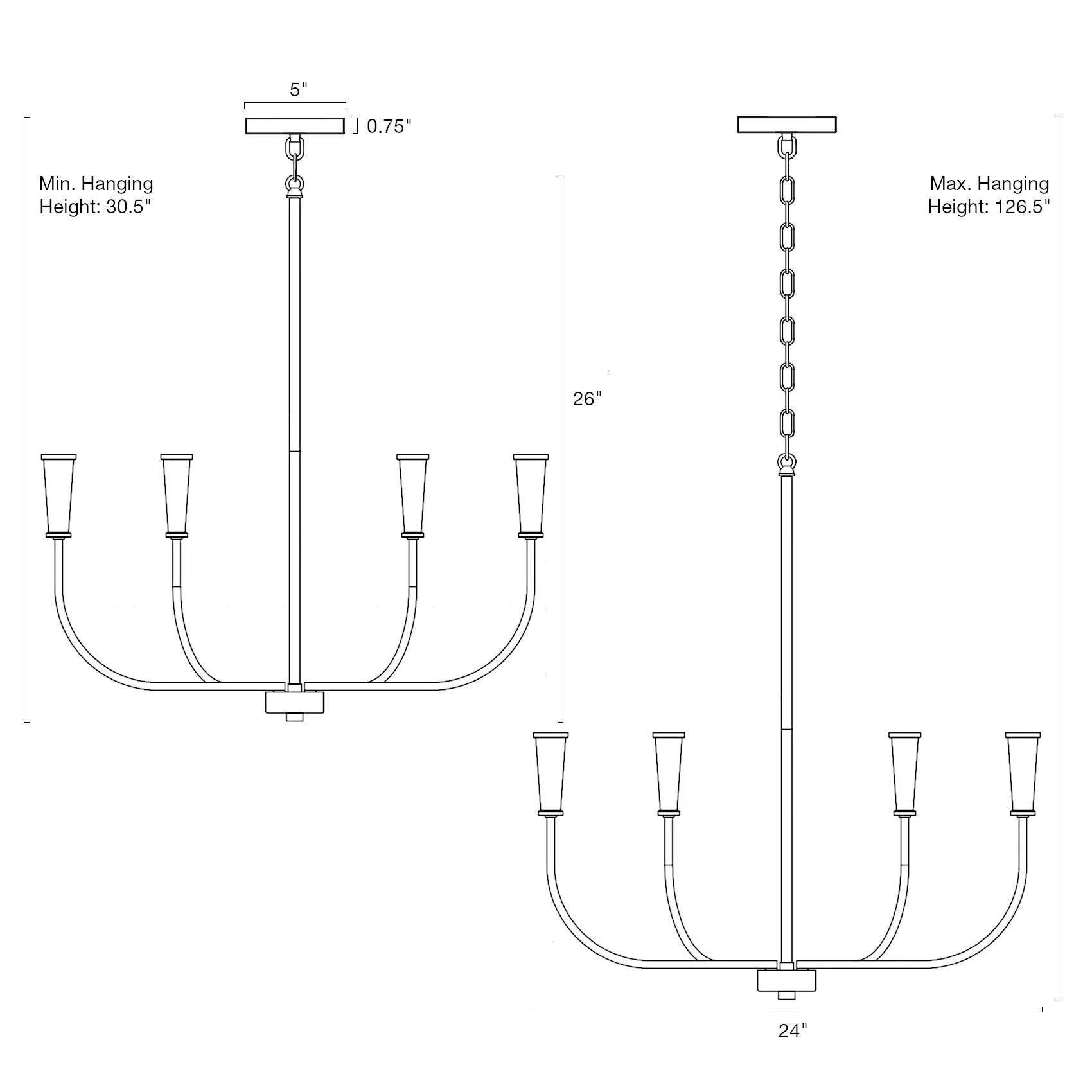 Beaux 26 6-Light Modern Chandelier