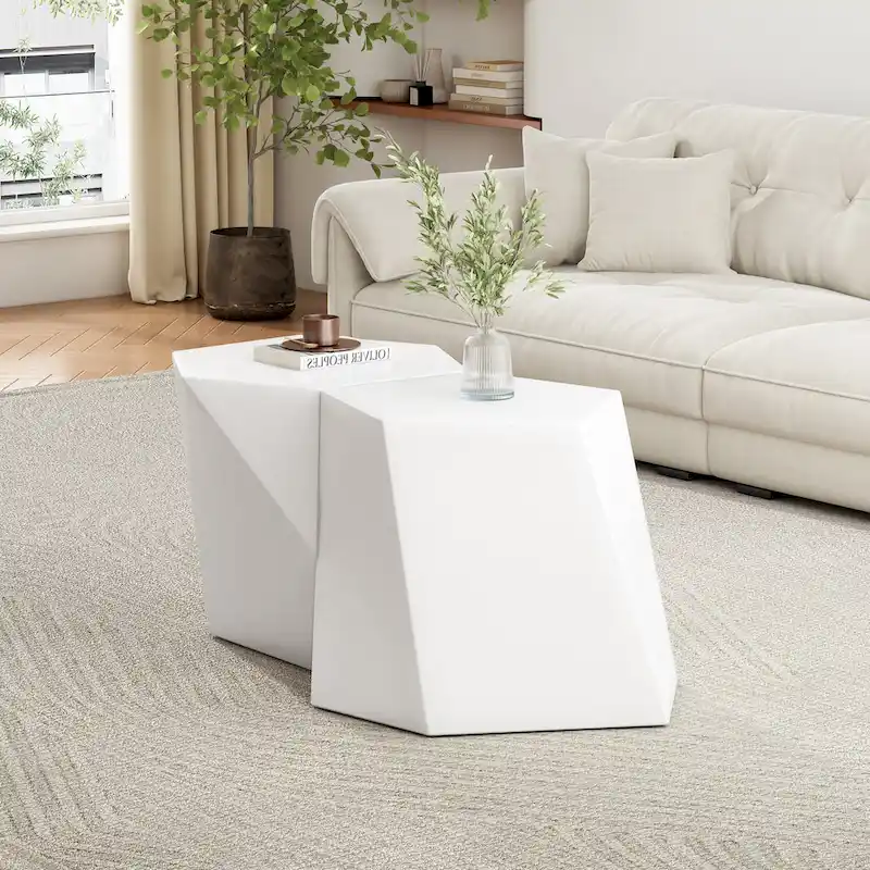 Christopher Knight Home - CloudHouse Modern MGO Coffee Table Set with Geometric Design
