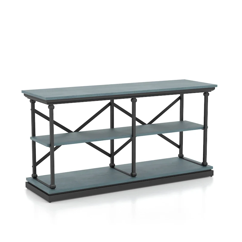Marcin Transitional 59-inch Steel 2-Shelf Console Table by Furniture of America
