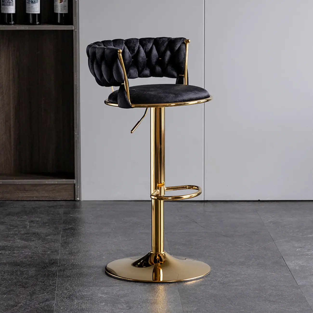 Modern Velvet Swivel Adjustable Bar Stools