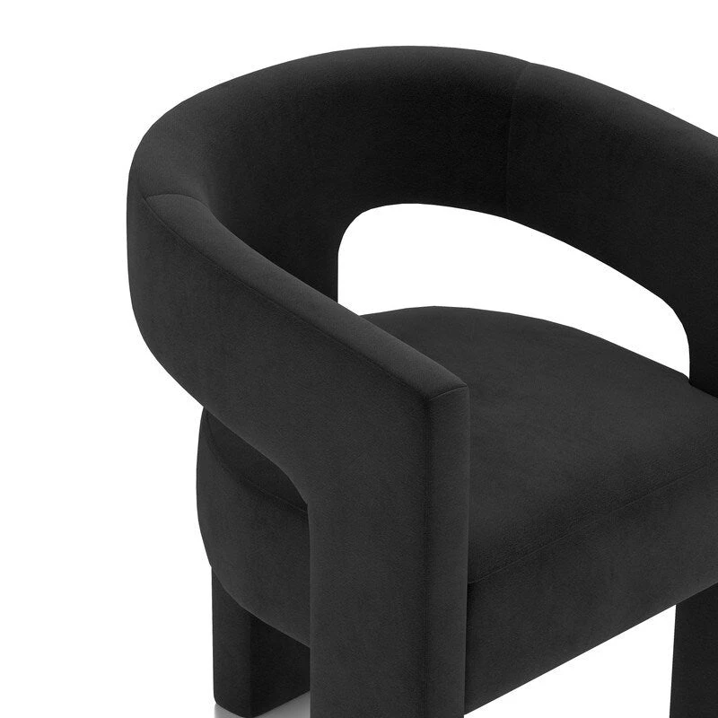 SEYNAR Modern Glam Velvet Upholstered Dining Chair, Open-Back Accent Chair Set of 6